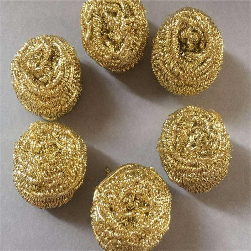 Kitchen Dish Washing Brass Spiral Scourer 18G