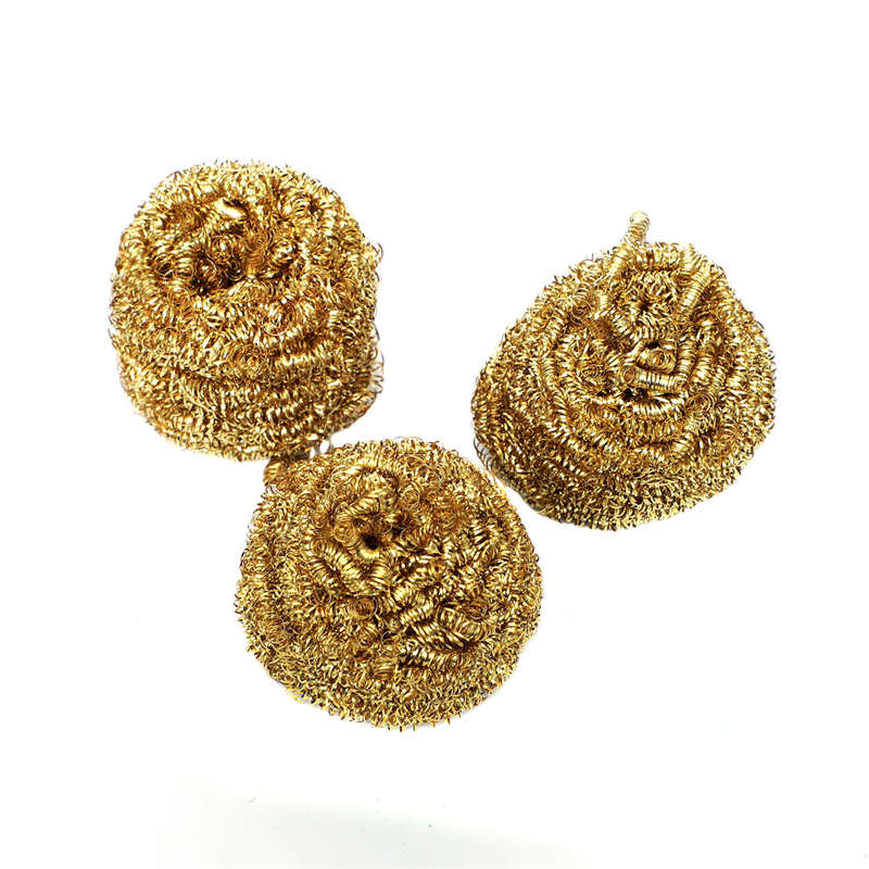 Kitchen Dish Washing Brass Spiral Scourer 18G